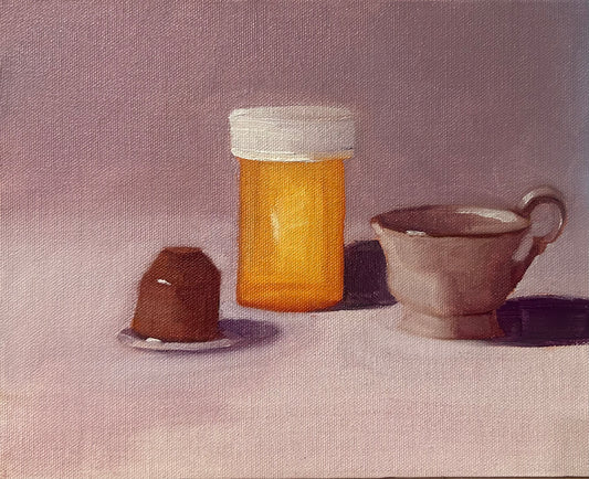 Pills and Coffee Still life